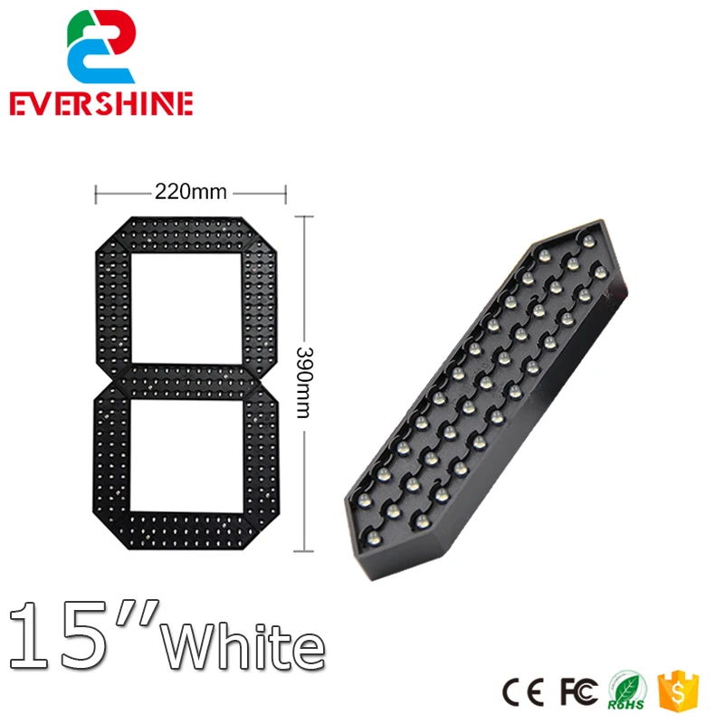 Número de Led Módulo de Display 15 White Cor 7 Segmento Módulo Led Esportes Relógio Temporizador Digital