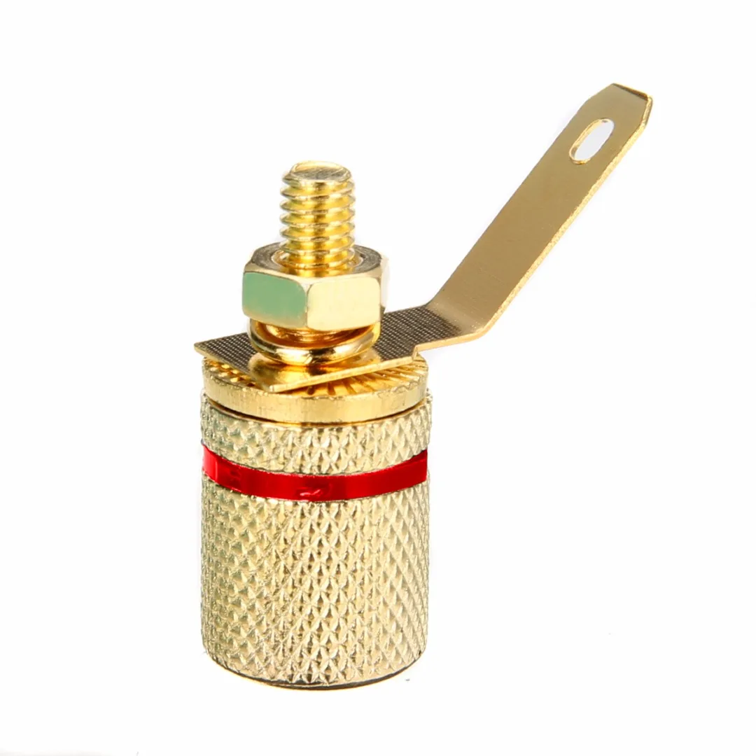10pcs Gold Plated Audio Connector Terminal Mayitr Binding Post Speaker Amplifier 4mm Dia. Banana Plug Jack 25*11mm