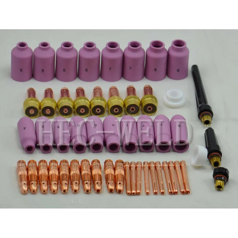 TIG KIT & TIG Welding Torch Consumables Accessories Alumina Gas Lens TIG Back Cap Collet Bodies FIT WP 17 18 26 Series 51PK TIG KIT & TIG Welding Torch Consumables Accessories Alumina Gas Lens TIG Back Cap Collet Bodies FIT WP 17 18 26 Series 51PK