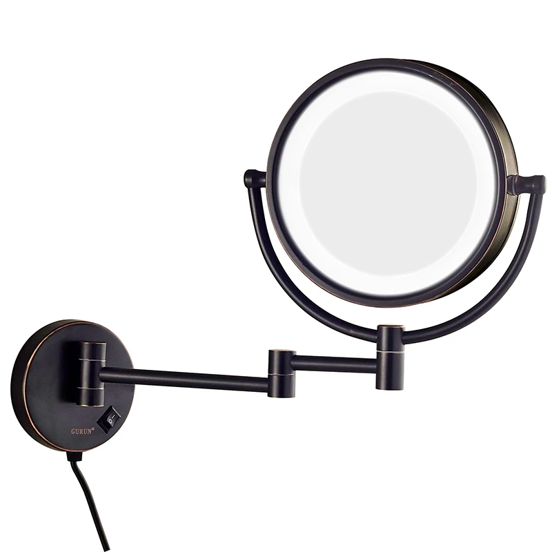 Wall Mounted Extending Folding Round Two Side3X 5X 7X 10X Magnification Bathroom men shaving Mirror Lady 3