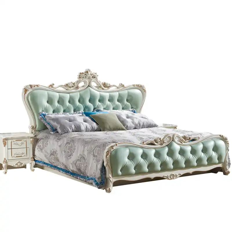 Tremont king navy upholstered bedroom set. high headboard leather upholstered king