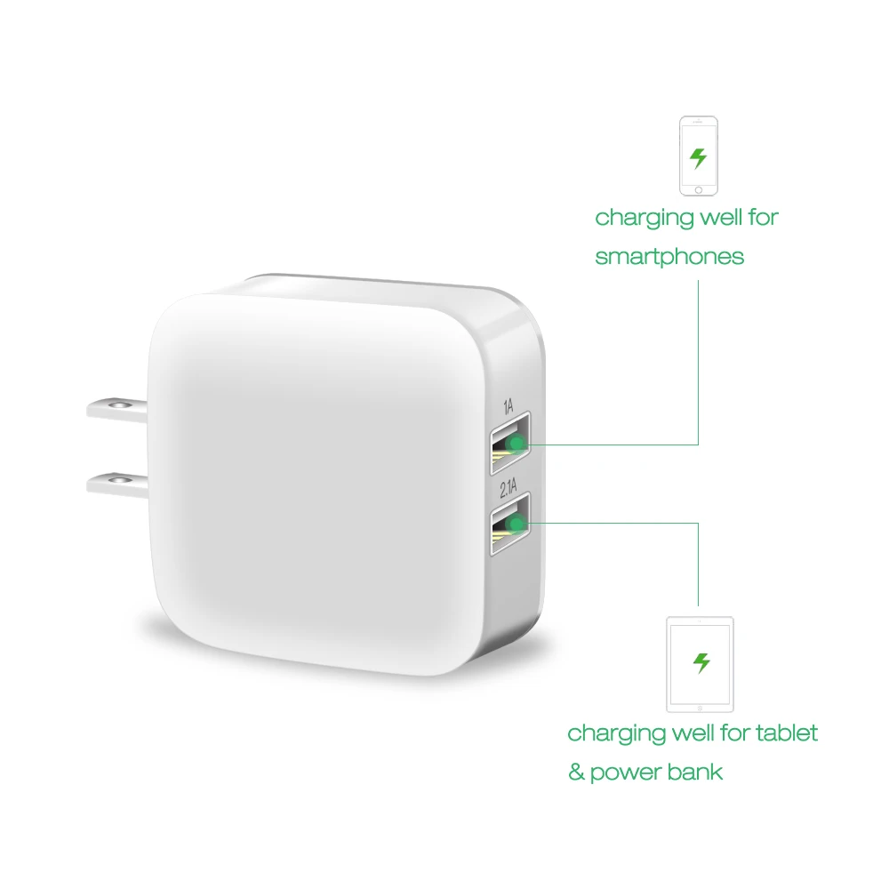 Suntaiho Smart Travel Wall Charger Adapter for iPhone/Samsung/Xiaomi/LG Dual USB Port Charger Fast Charger USB Phone Charger US Suntaiho Smart Travel Wall Charger Adapter for iPhone/Samsung/Xiaomi/LG Dual USB Port Charger Fast Charger USB Phone Charger US