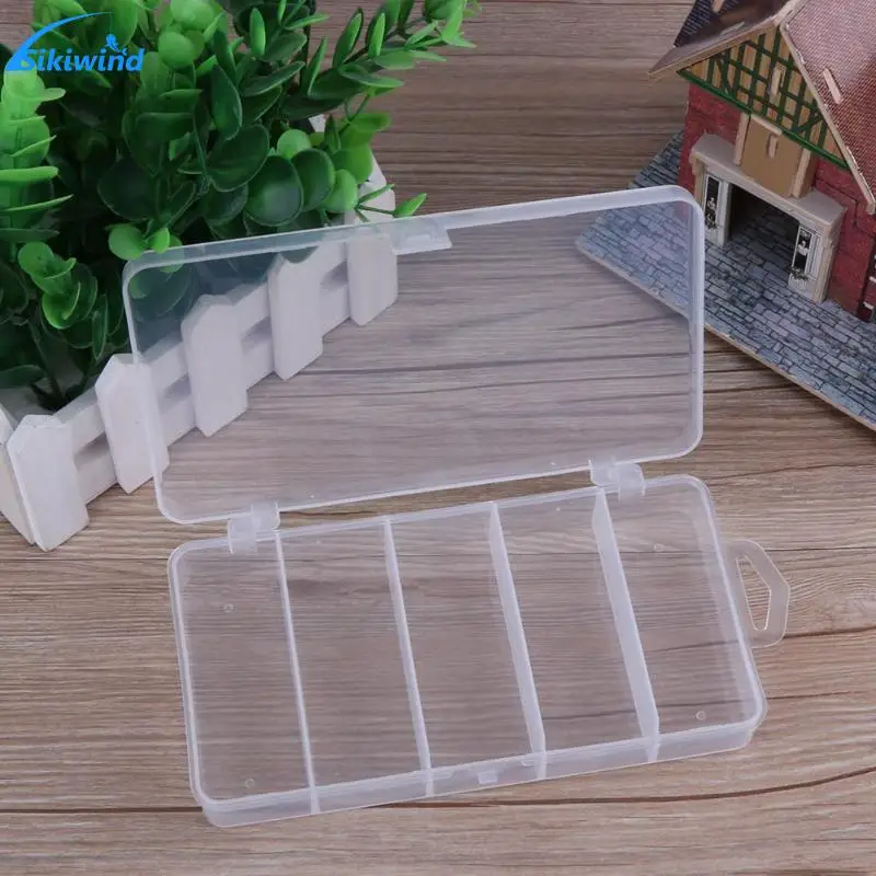 

5 Compartments Transparent Plastic Box Visible Fishing Tackle Box Tool PVC Storage Case Fishing Lure Spoon Hook Bait Tackle Box
