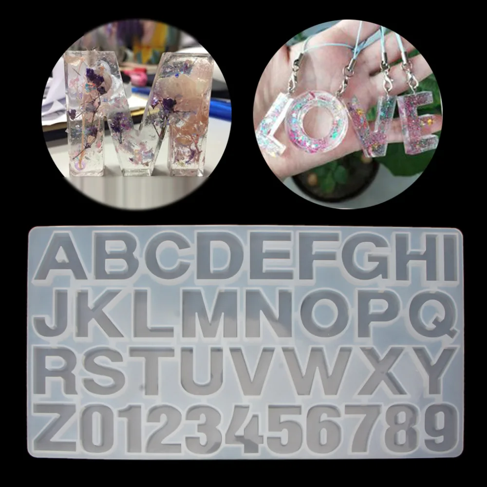 36 шт. ювелирные изделия ручной работы, делая инструмент букв алфавита числа DIY силиконовые формы