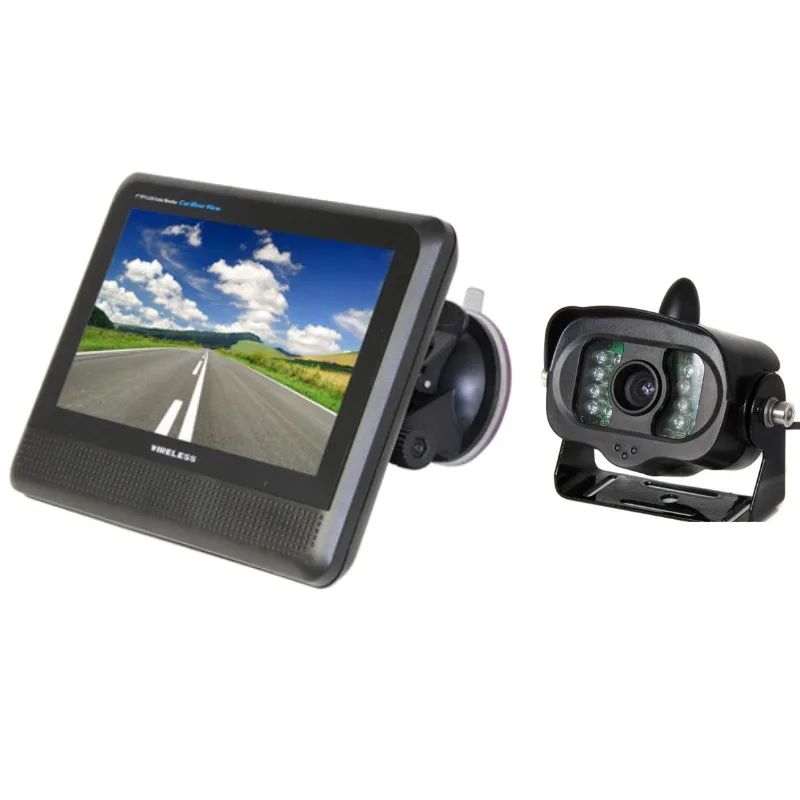 

2.4ghz Wireless video parking reversing Rear safety view Backup Camera 7" Monitor kit Car truck bus RV Trailer WIFI Cam system