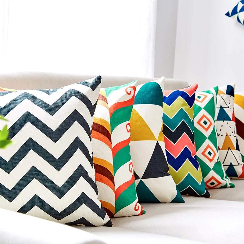 Наволочка с геометрическими декоративными подушечками 45*45 для гостиной дивана декоративные подушки украшения для дома