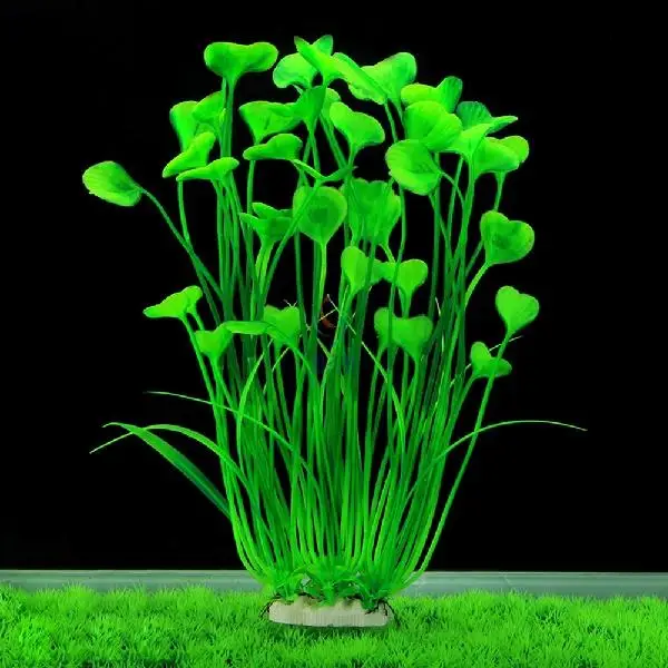 AsyPets Аквариум Искусственный в форме сердца пластик растение орнамент аквариумный Декор красочные водная трава-25 - Цвет: green