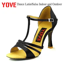 YOVE стиль LD-1125 танцевальная обувь Бачата/Сальса крытый и открытый Женская танцевальная обувь