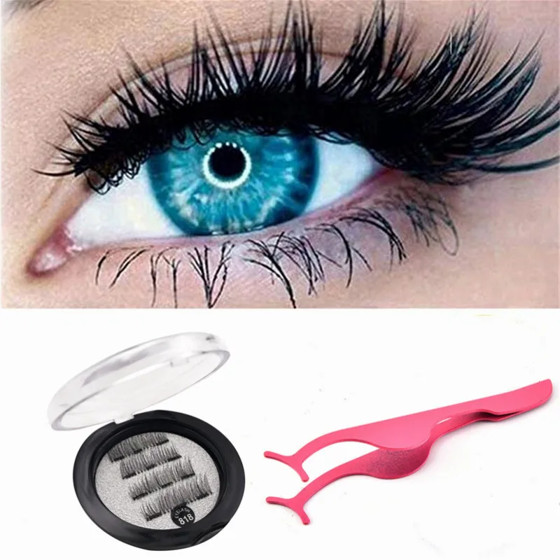 

Magnetic eyelashes with 3 magnets magnetic lashes natural false eyelashes magnet lashes with eyelashes applicator