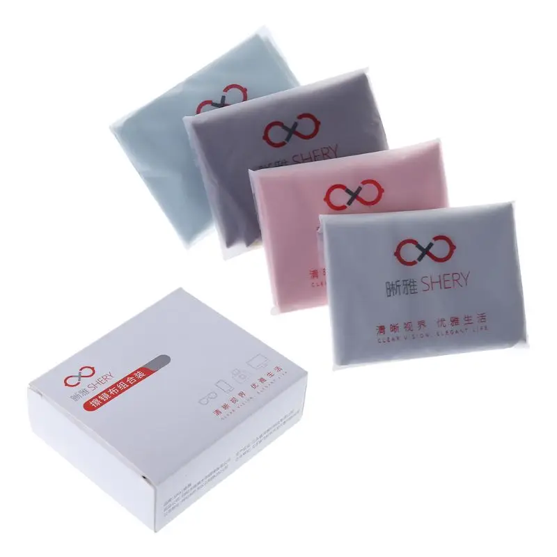 

4 Pcs/Set Glasses Cleaner Cloth Suede Fabric Soft Portable Cleaning Lens Phone Screen Computer Sunglasses Double Side