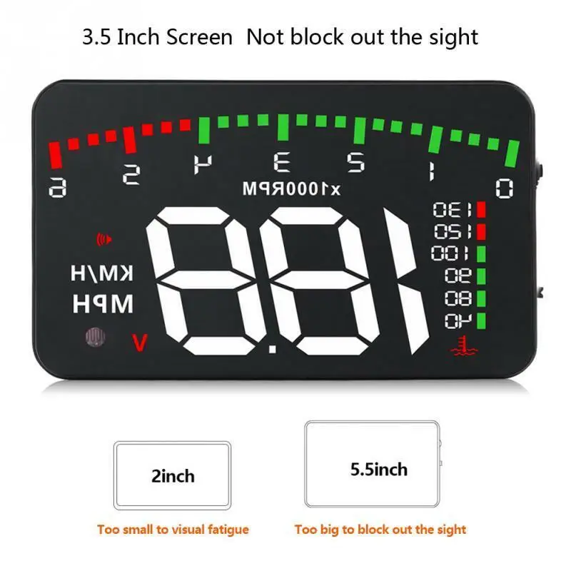 

3.5" Universal HUD Head Up Display LED Digital Screen OBD2 Speed Warning System