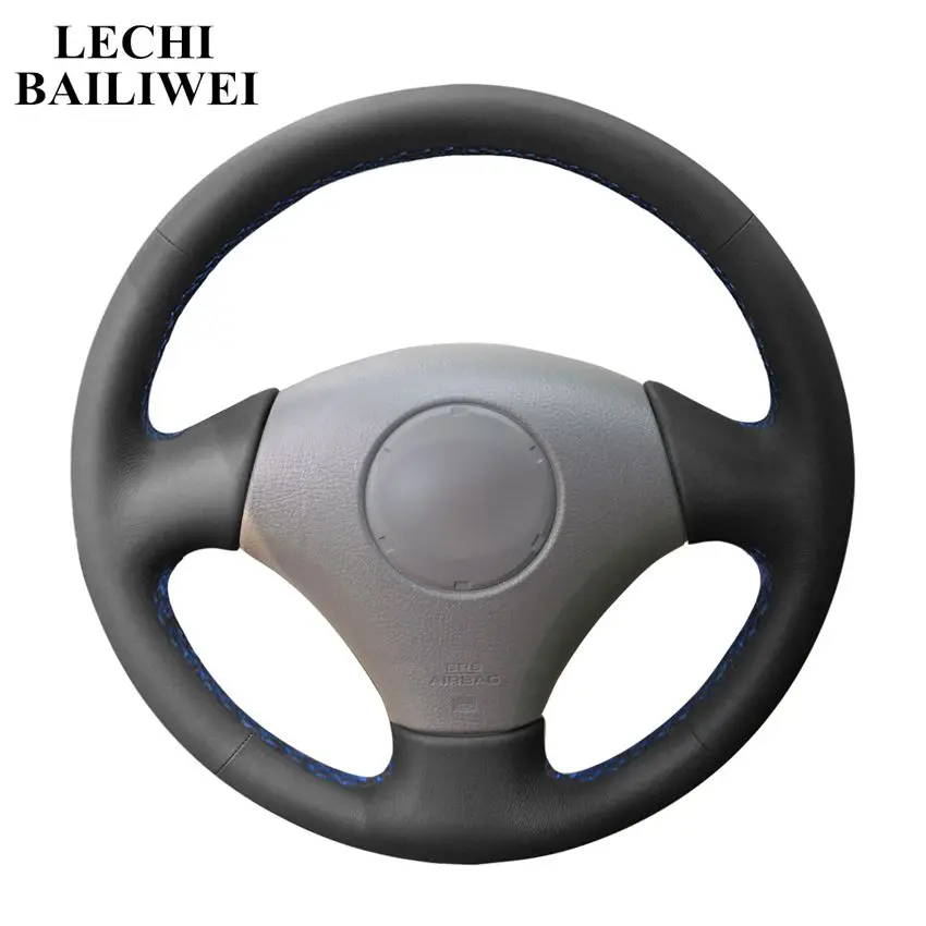 

DIY Hand-stitched Black Artificial Leather Steering Wheel Covers Wrap for Toyota Vios Corolla 2000-2004 Mark 2 for Lexus GS43