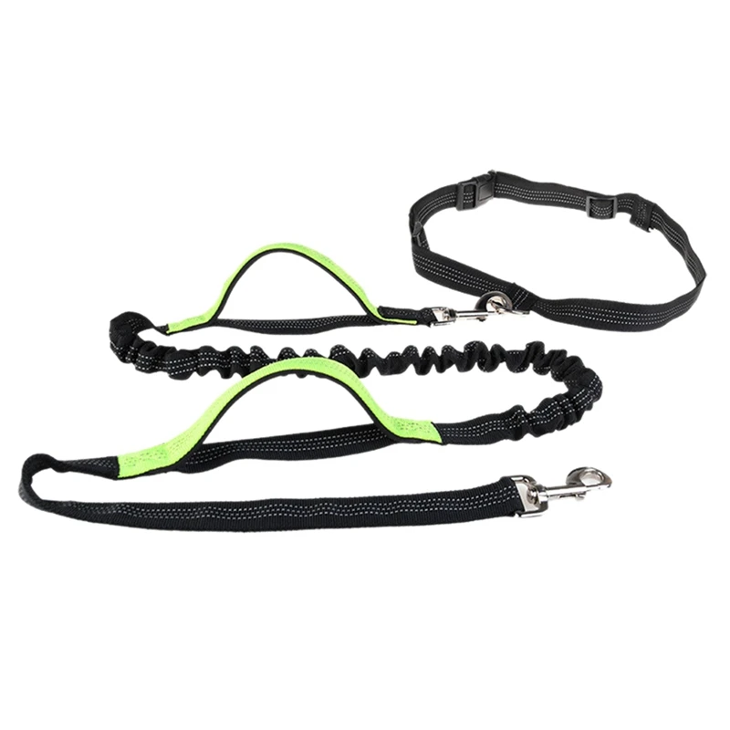 

Multifunctional Hand Free Pet Leash Dog Reflective Double Elastic Running Leading Rope Green/Orange/Light Red/Red