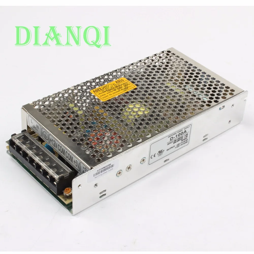 

DIANQI dual output power supply 100w 5V 10A, 12V 4A power suply D-100A ac dc converter good quality
