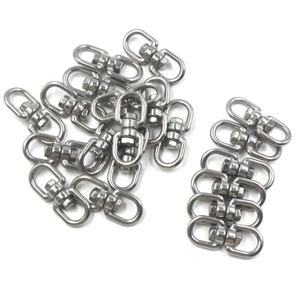 

30PCS Durable M4 Stainless Steel 304 Eye to Eye Rotary Connector for Marine Mooring with Pet Ring / Chain