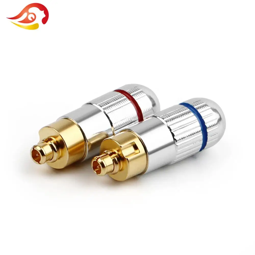 QYFANG DIY Headphone Pin Audio Jack 24K Gold Plated Copper Headset Adapter Solder Wire Connector MMCX Plug For DN2002 DK3001