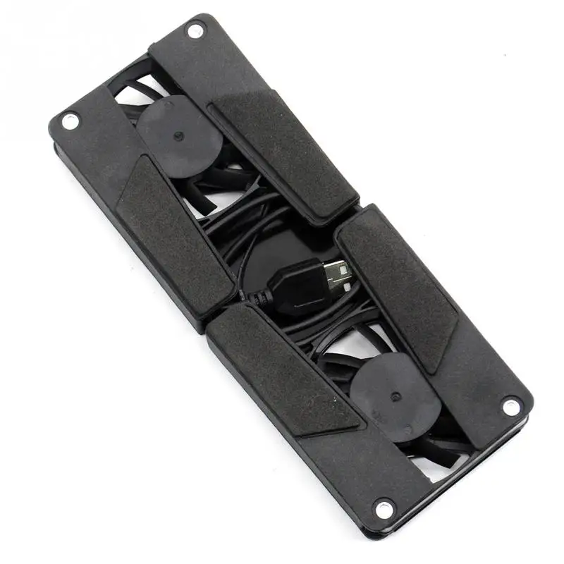 

Mini Rotatable USB Fan Laptop Notebook PC 2 Fans Cooler Cooling Pad for Laptop 10-17" PC USB Cooler Black