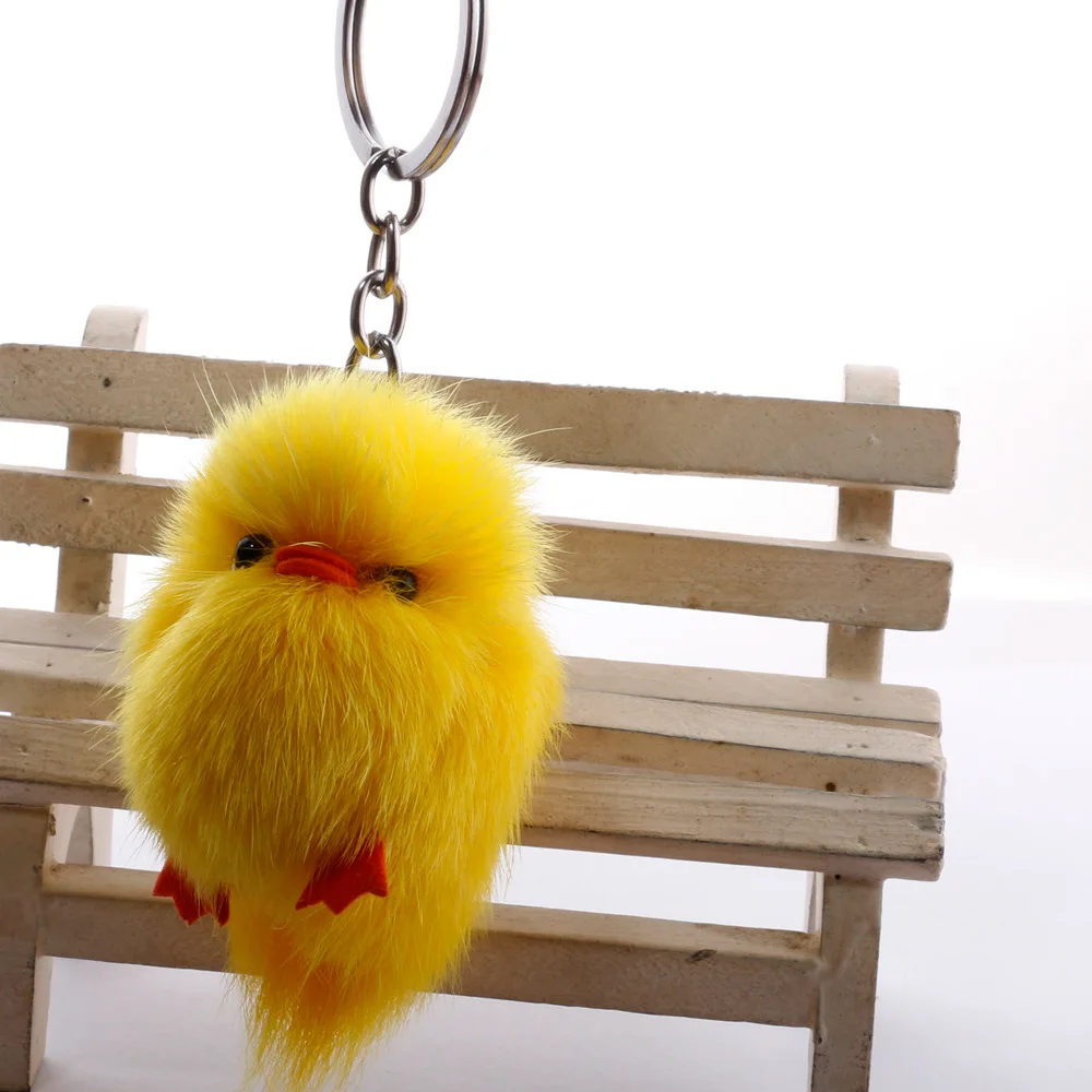 

Shaking tone net red little yellow duck pendant Water mink chick keychain pendant Bag accessory plush duckling accessories