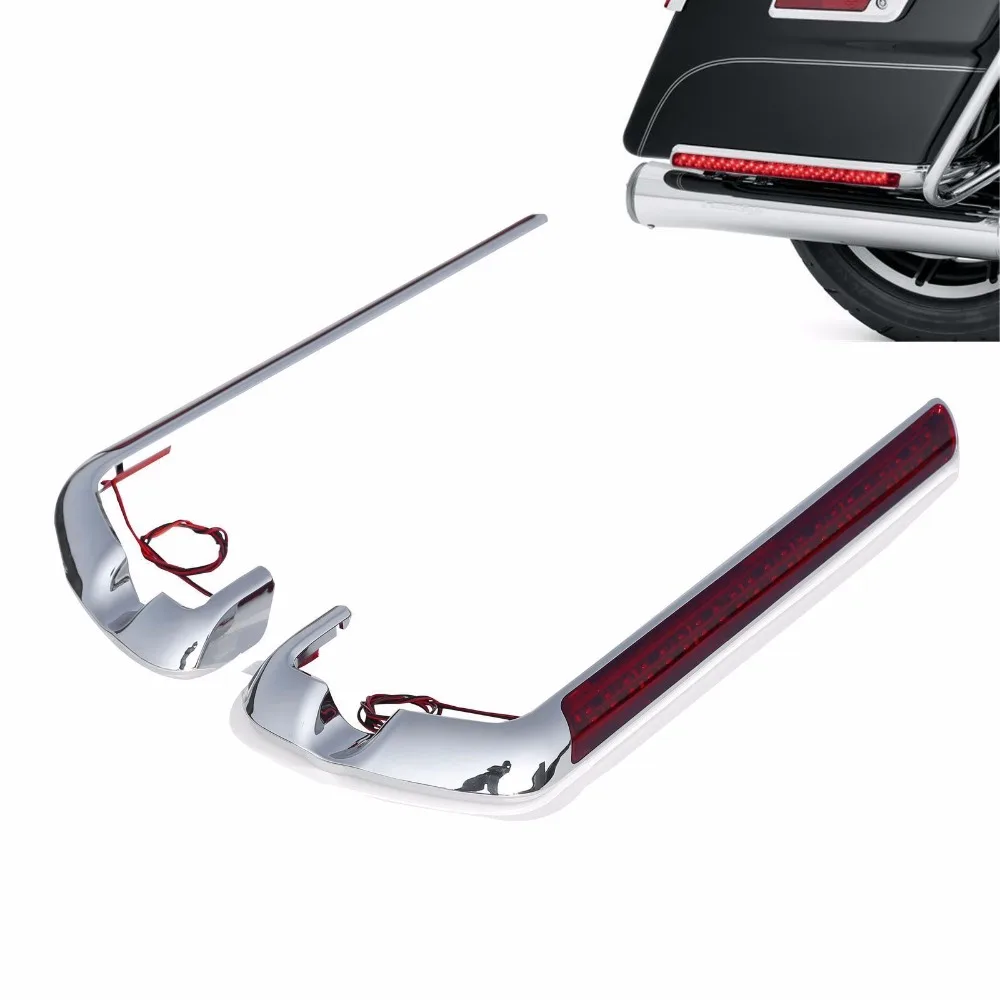 Motorcycle Saddlebag LED Side Marker Light Amber Lens For Harley Road