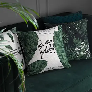 

Free Shipping!!Fashion green pastoral square throw pillow/almofadas case adult teen kid boy,plant leaf cushion cover home decore
