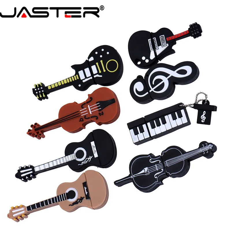 JASTER USB 2,0, новинка, милый флеш-накопитель, usb флеш-накопитель, 4 ГБ, 8 ГБ, 16 ГБ, 32 ГБ, 64 ГБ, гитара, клавиатура, скрипка, флешка памяти