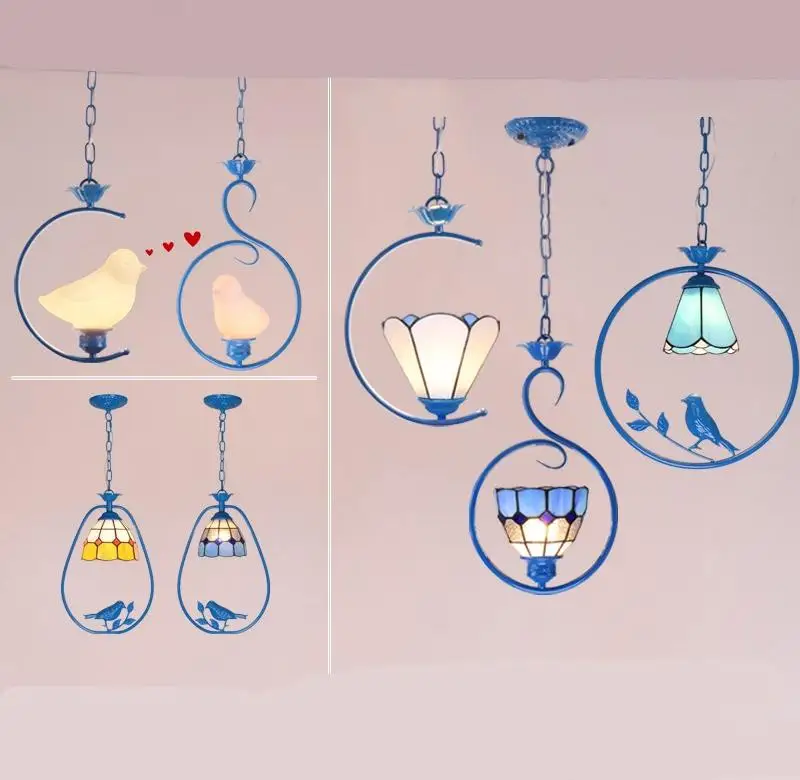 Artpad, Средиземноморский стиль, регулируемые подвесные светильники для гостиной, спальни, балкона, светодиодный подвесной светильник, стеклянный абажур