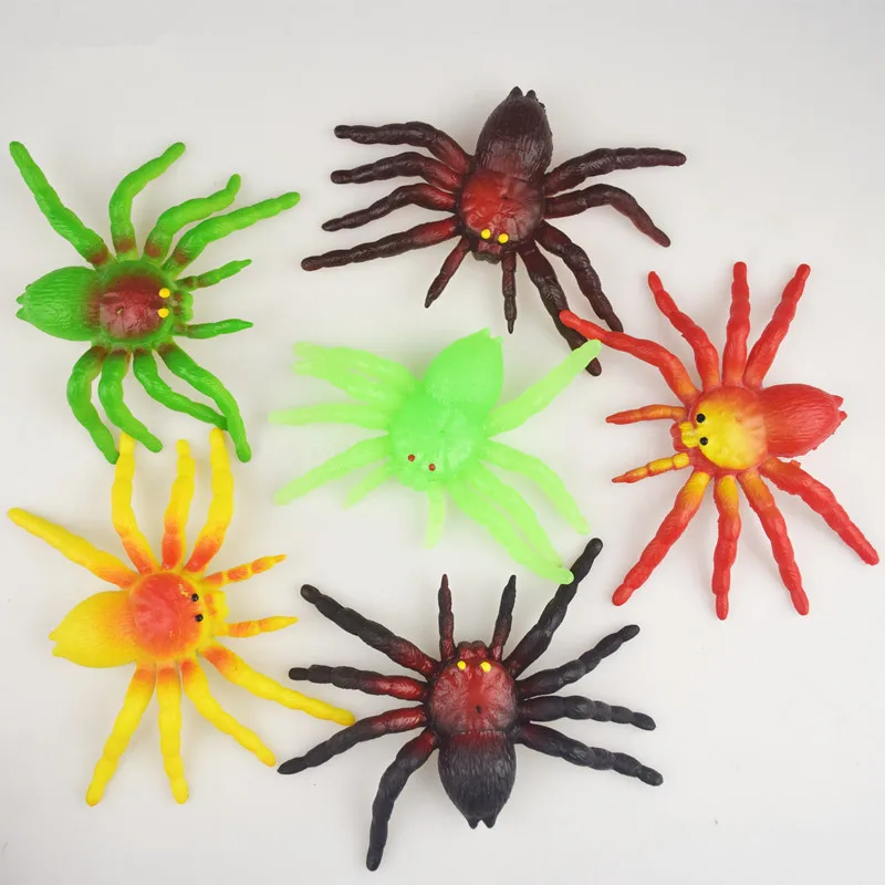 Большой размер Хэллоуин черный TPR имитация паука в форме резиновые детские/Детские игрушки
