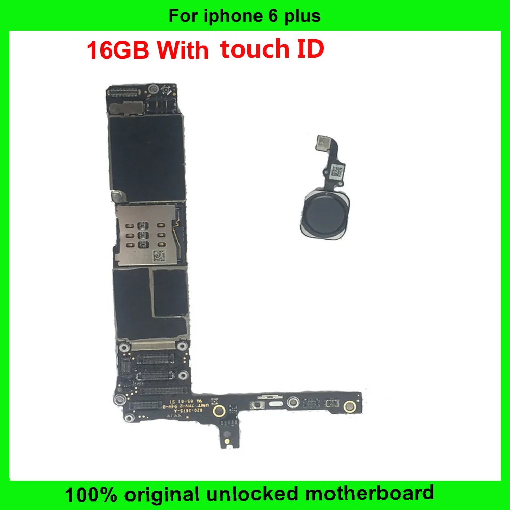 

16GB 100% Working Original unlocked for iphone 6 plus 6Plus Motherboard with / without Touch ID Mainboard IOS system main plate