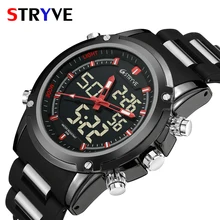 Top Men Watches Luxury Brand Stryve Quartz LED Dual Time Clock Sports Waterproof Men Army Military Wrist Watch Relogio Masculino Top Men Watches Luxury Brand Stryve Quartz LED Dual Time Clock Sports Waterproof Men Army Military Wrist Watch Relogio Masculino