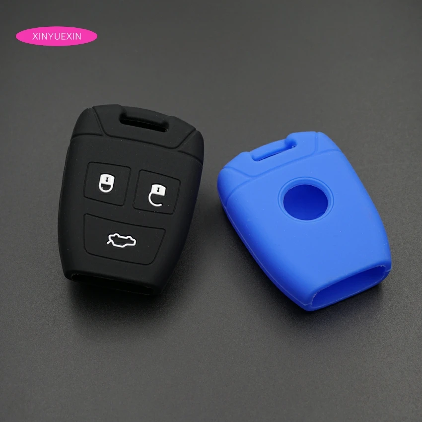 Xinyuexin Silicone Rubber Car Key Cover Shell Fob Fit for Fiat Croma Bravo Stilo 3 Button Smart Remote Key Case Car-styling