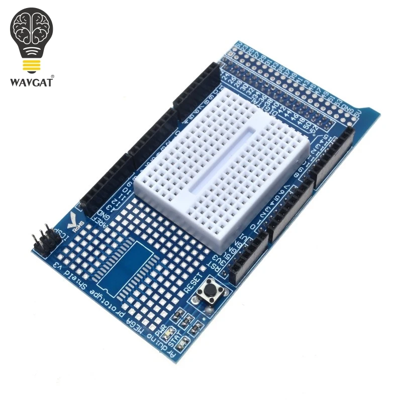 

WAVGAT MEGA 2560 R3 Proto Prototype Shield V3.0 Expansion Development Board + Mini PCB Breadboard 170 Tie Points for arduino DIY