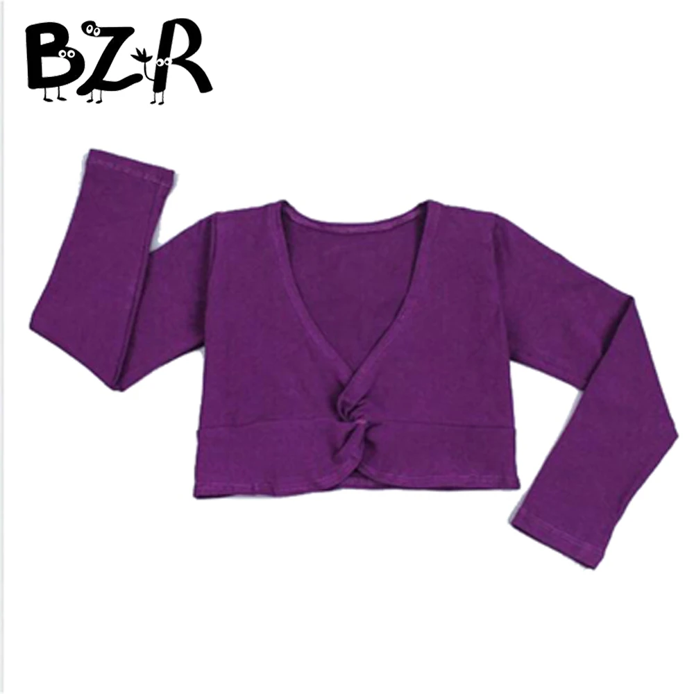 Girl Ballet Gymnastic Leotard Jacket Long Sleeved Dance Sweater Top Coat Kids Dance Clothing Jacket Wrap Ballet