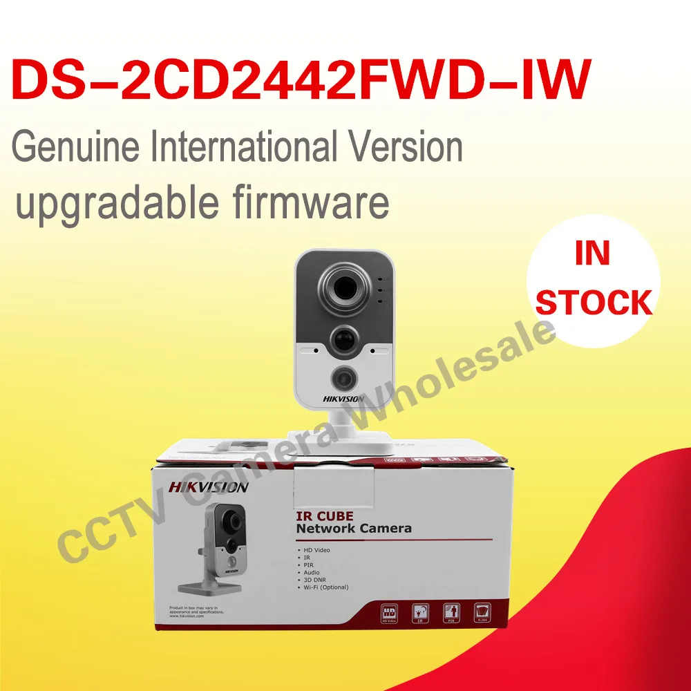 Free Shipping DS 2CD2442FWD IW English Version 4MP IR Cube Network CCTV Security Camera Mini Wifi