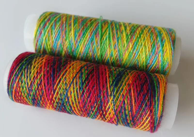 Polyester 402 variegated color rainbow color machine or hand sewing