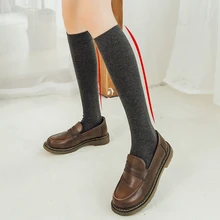 Sexy Medias Long Cotton Socks Women japanese Knee Thigh High Knee Stockings For Ladies Girls Warm Knee Socks Women