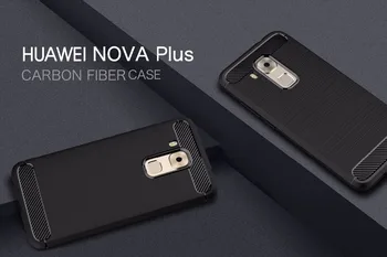 

New Smartphone cases for Huawei Nova plus,30pcs/lot,Carbon Fiber rugged armor TPU protective cover for Huawei Nova plus case