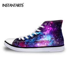 INSTANTARTS/Женская Классическая обувь с высоким берцем; Повседневная прогулочная обувь; женская парусиновая обувь «Галактика»; женские уличные кроссовки на плоской подошве
