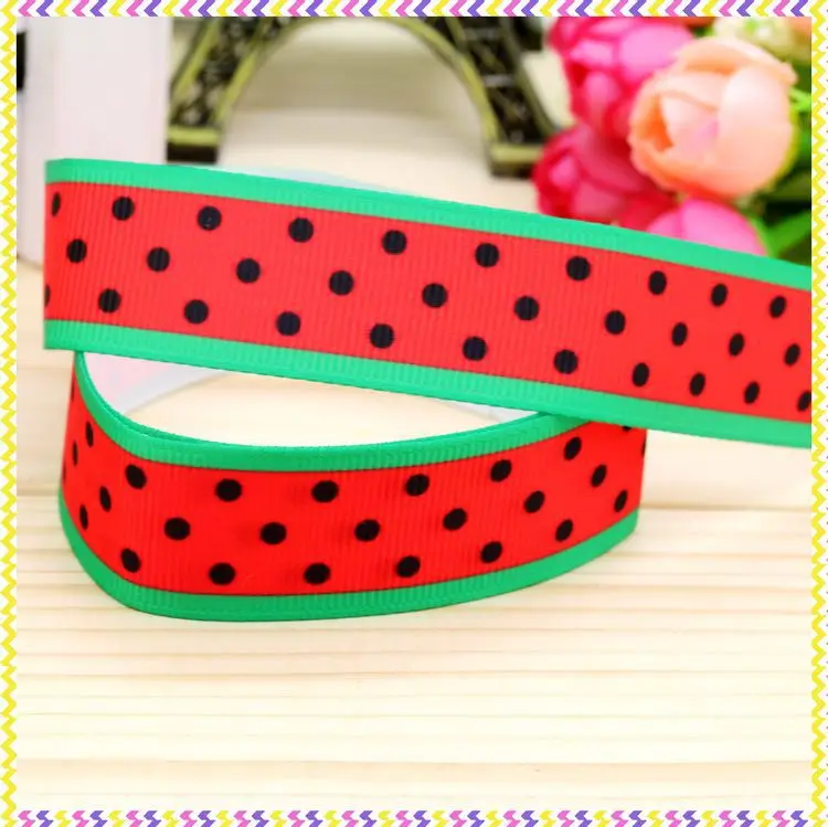 Dhk 7/8'' 5yards Watermelon Printed Grosgrain Ribbon Headwear Hair Bow