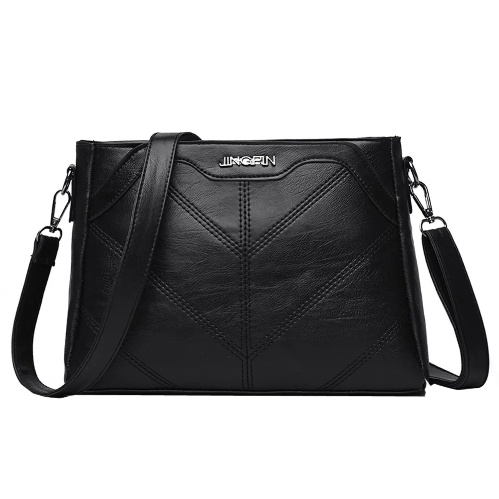

2019 FashionHandbags Women Bags Designer Zipper PU Leather Crossbody Bags Casual Pure Color Ladies Shoulder Bag Black Red#H40