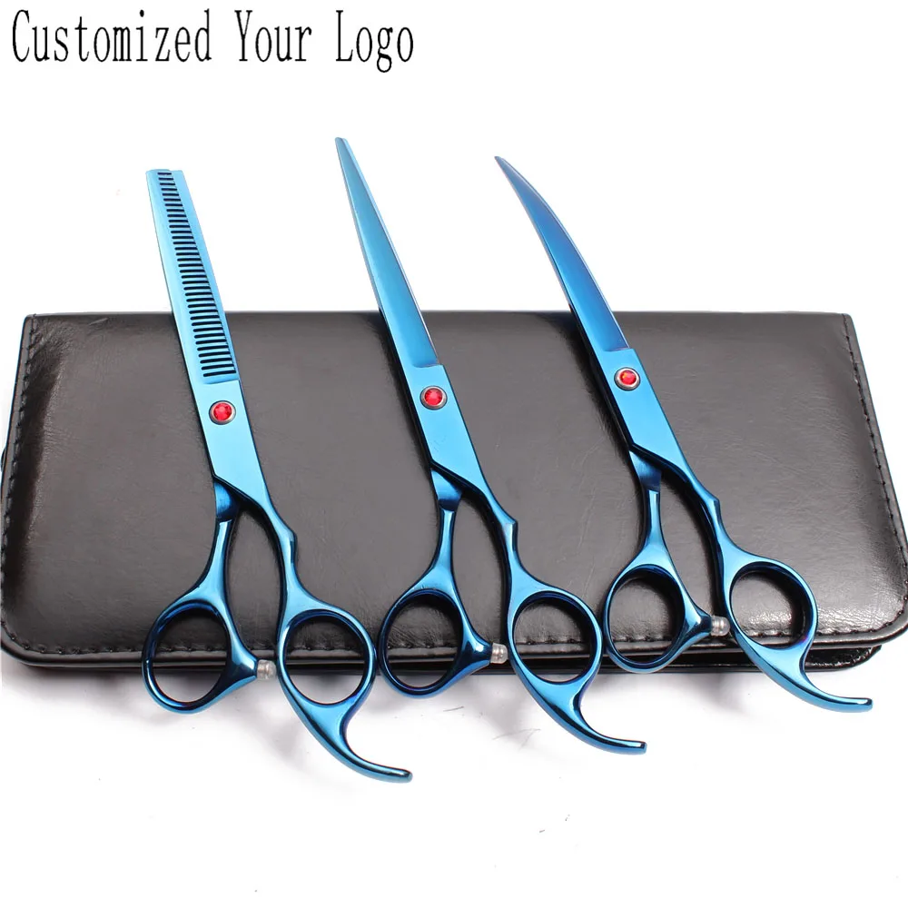 

20Sets 7.0" Engrave Logo Wholesale Dog Grooming Scissors Straight Scissors Thinning Shears Down Curved Shears Pet Scissors C3003