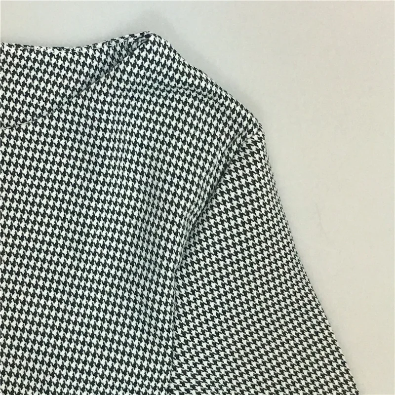 Tanie Nowy 2020 wiosna jesień moda damska spodnie biznesowe garnitury Houndstooth Checker wzór Ruffles garnitury dla kobiet 2 sztuk zestaw