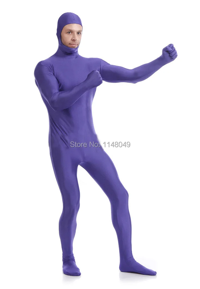 New Purple Open Face Spandex Zentai Suit Spandex Bodysuit - AliExpress