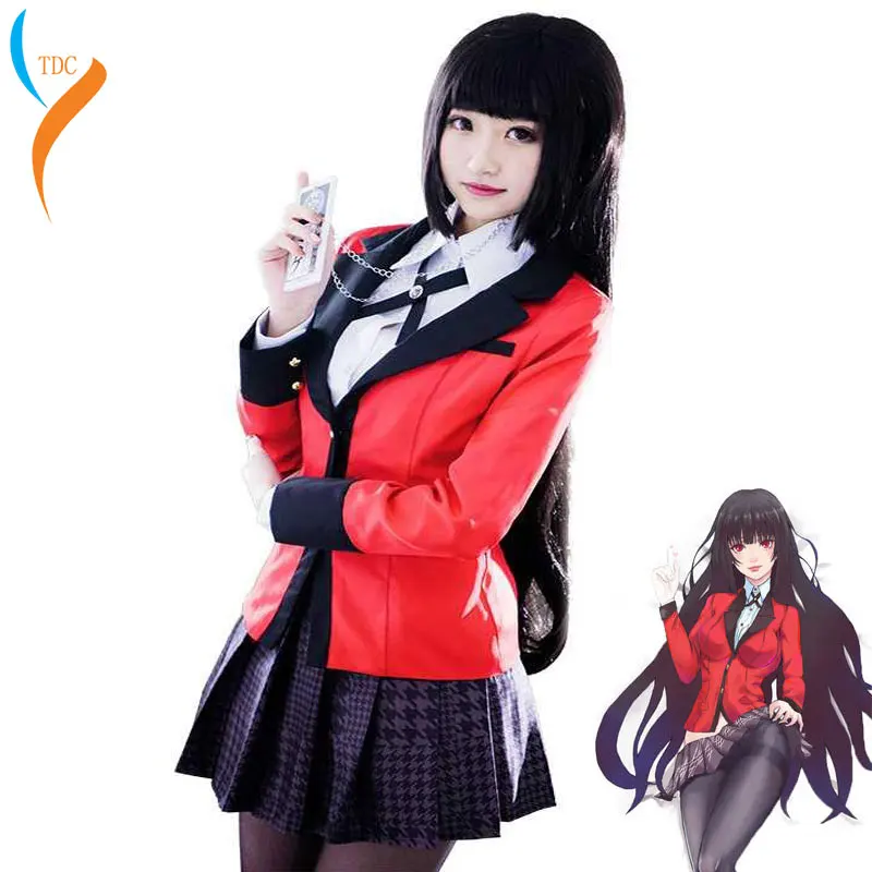 

Anime Kakegurui Yumeko Jabami Cosplay Costume Japanese High School Uniform Halloween Party Cosplay Costumes For Women Girls
