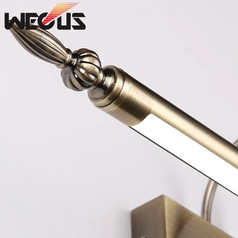 Wecus الحمام الإضاءة البرونزية/الرمال النيكل led الغرور مرآة أضواء كيت فندق مطعم جدار الشمعدان 56 سنتيمتر 9 واط