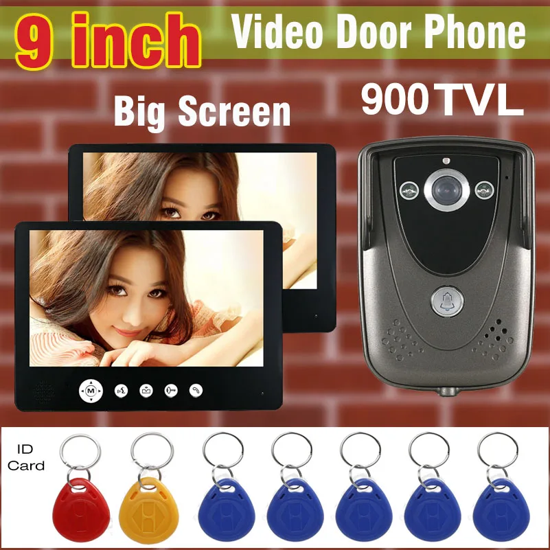 font b Video b font Intercom DoorBell System 9 inch Big Screen 900TVL HD Camera
