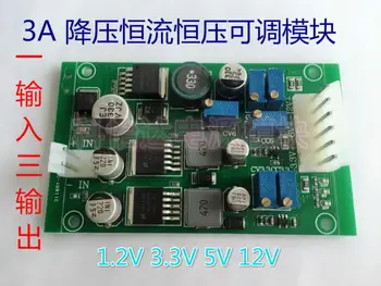 

LM2596S 3A buck module constant current constant voltage adjustable module three output module 3.3V 5V 12V