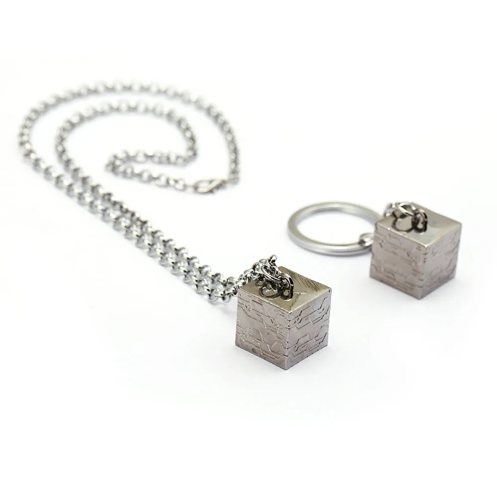 

NieR:Automata Keychain Heroine 2B Emil No2 Type B Keychain Cube Black Box Metal Keyring Holder Men Jewelry Souvenir HC12823