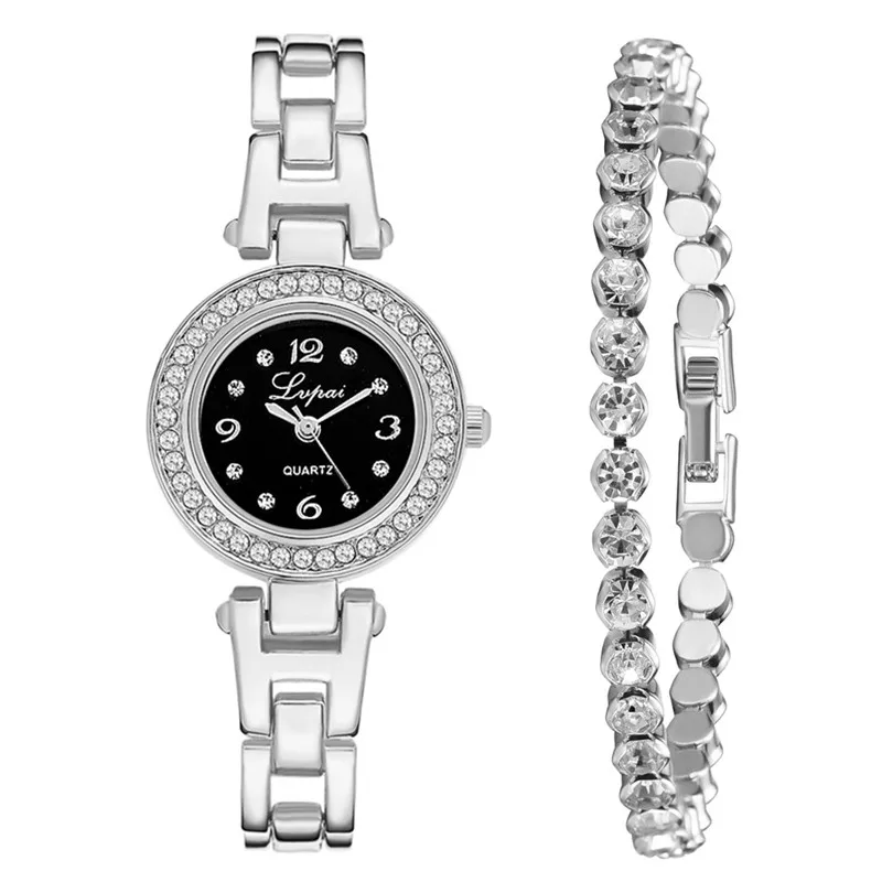Роскошные брендовые модные женские часы, полностью алмазные Кварцевые женские наручные часы, браслет из нержавеющей стали, комплект часов, часы kol Saati# W - Цвет: D