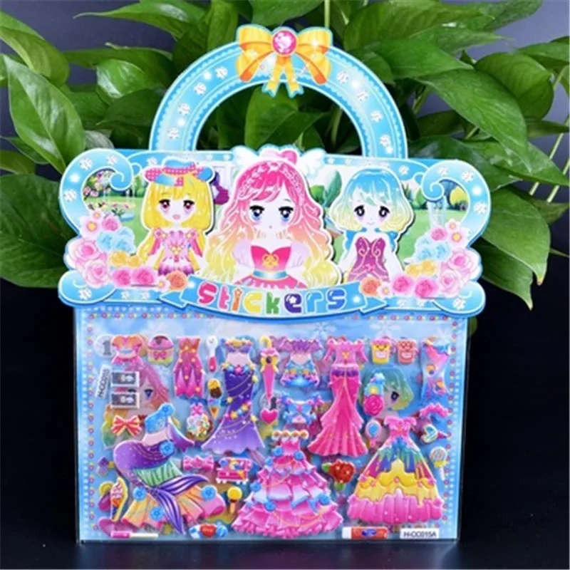 1PC Double Layer Cute Princess Girls Dress Up Sticker DIY Diary Phone Laptop Book Kids Anime Kawaii Stickers Toys for Children 1PC Double Layer Cute Princess Girls Dress Up Sticker DIY Diary Phone Laptop Book Kids Anime Kawaii Stickers Toys for Children
