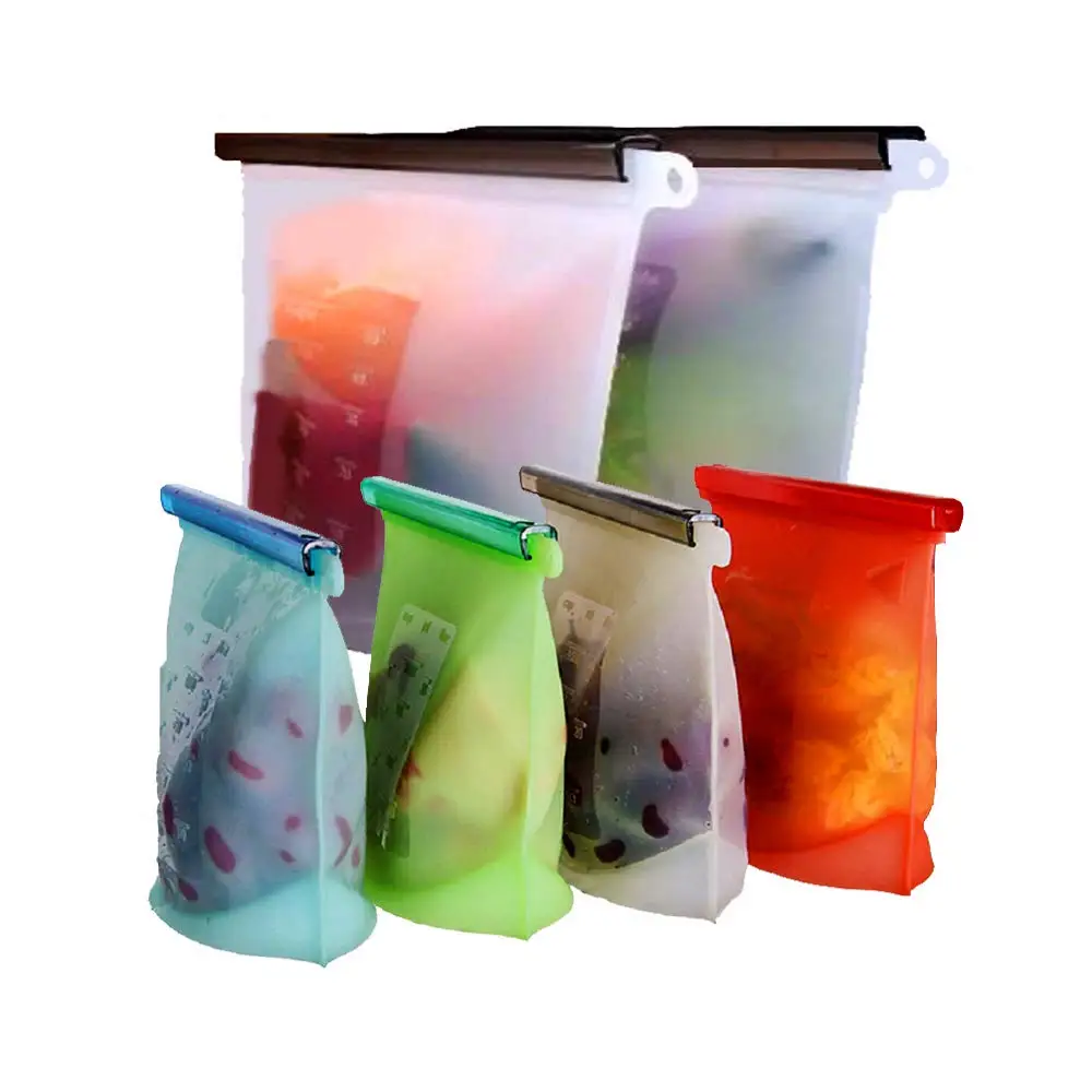 

Reusable Silicone Food Storage Bags, Airtight Seal Food Preservation Bags, Bag Container for Vegetable,Liquid,Snack,Meat,Fruit